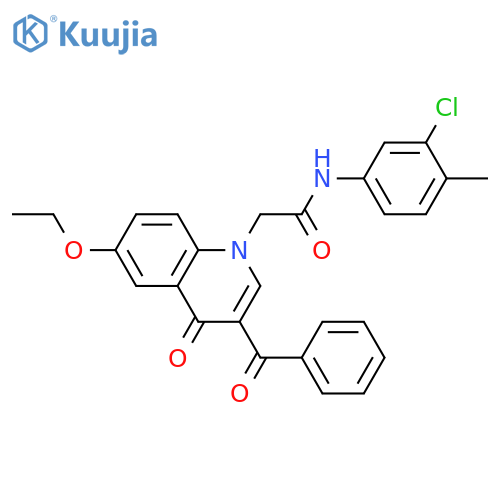 2-(3-benzoyl-6-ethoxy-4-oxo-1,4-dihydroquinolin-1-yl)-N-(3-chloro-4-methylphenyl)acetamide structure