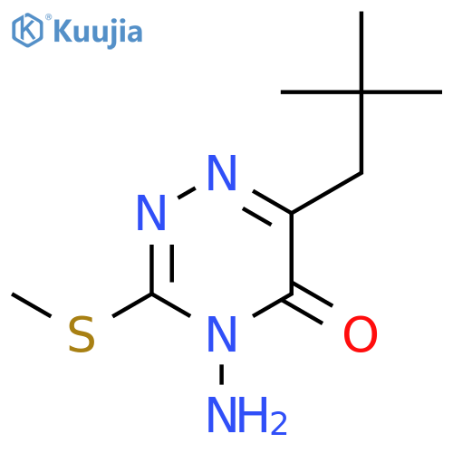 1,2,4-Triazin-5(4H)-one, 4-amino-6-(2,2-dimethylpropyl)-3-(methylthio)- structure