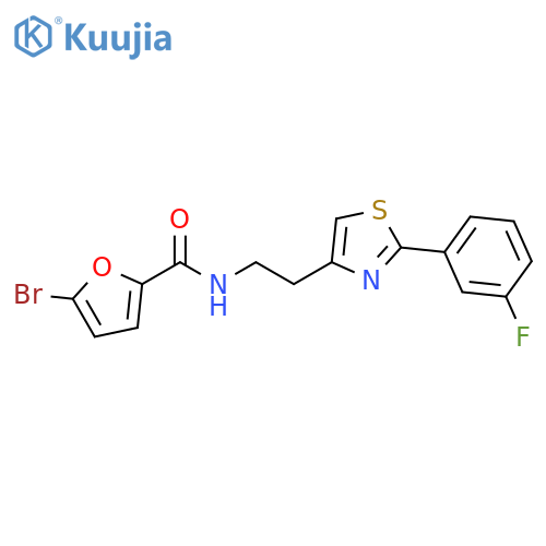 5-bromo-N-{2-2-(3-fluorophenyl)-1,3-thiazol-4-ylethyl}furan-2-carboxamide structure