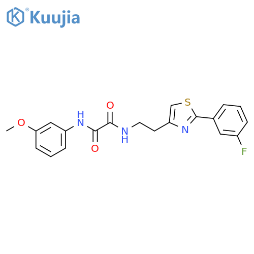 N-{2-2-(3-fluorophenyl)-1,3-thiazol-4-ylethyl}-N'-(3-methoxyphenyl)ethanediamide structure