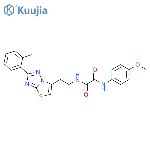 N'-(4-methoxyphenyl)-N-{2-2-(2-methylphenyl)-1,2,4triazolo3,2-b1,3thiazol-6-ylethyl}ethanediamide structure