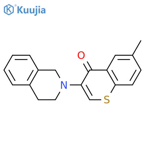 6-methyl-3-(1,2,3,4-tetrahydroisoquinolin-2-yl)-4H-thiochromen-4-one structure