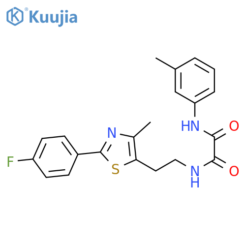 N-{2-2-(4-fluorophenyl)-4-methyl-1,3-thiazol-5-ylethyl}-N'-(3-methylphenyl)ethanediamide structure