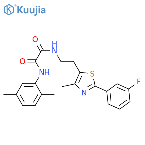N'-(2,5-dimethylphenyl)-N-{2-2-(3-fluorophenyl)-4-methyl-1,3-thiazol-5-ylethyl}ethanediamide structure