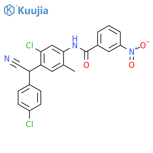 N-[5-Chloro-4-[(4-chlorophenyl)(cyano)methyl]-2-methylphenyl]-3-nitrobenzamide structure