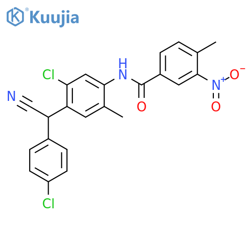 N-[5-Chloro-4-[(4-chlorophenyl)(cyano)methyl]-2-methylphenyl]-4-methyl-3-nitrobenzamide structure