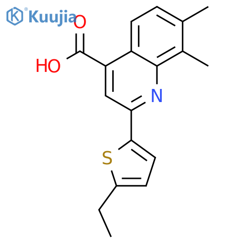 2-(5-Ethyl-2-thienyl)-7,8-dimethylquinoline-4-carboxylic acid structure
