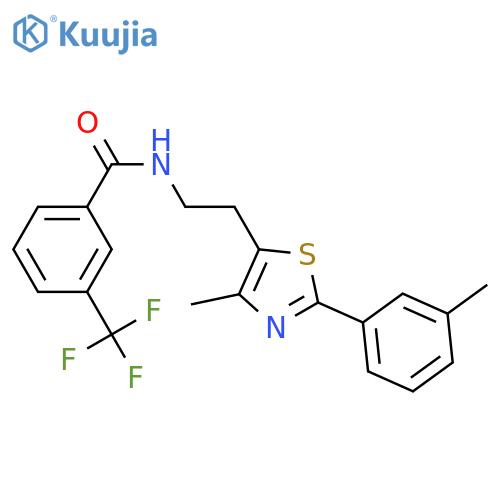 N-{2-4-methyl-2-(3-methylphenyl)-1,3-thiazol-5-ylethyl}-3-(trifluoromethyl)benzamide structure