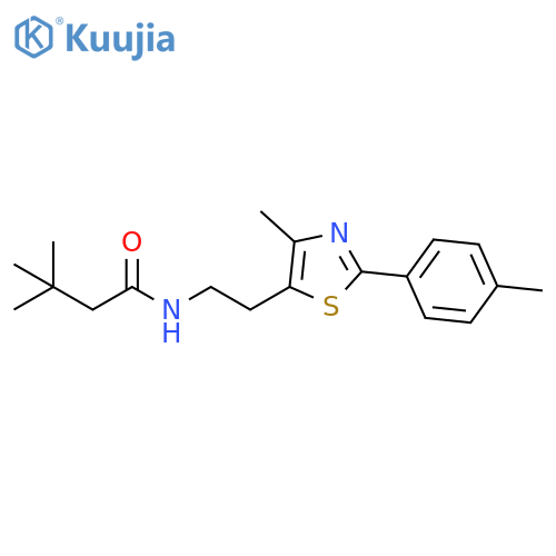 3,3-dimethyl-N-{2-4-methyl-2-(4-methylphenyl)-1,3-thiazol-5-ylethyl}butanamide structure