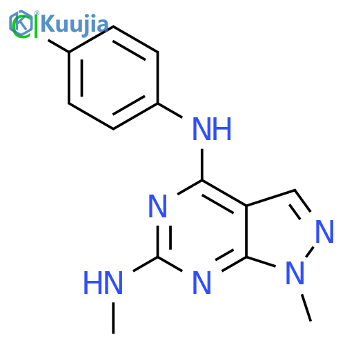 N4-(4-chlorophenyl)-N1,6-dimethyl-1H-pyrazolo3,4-dpyrimidine-4,6-diamine structure