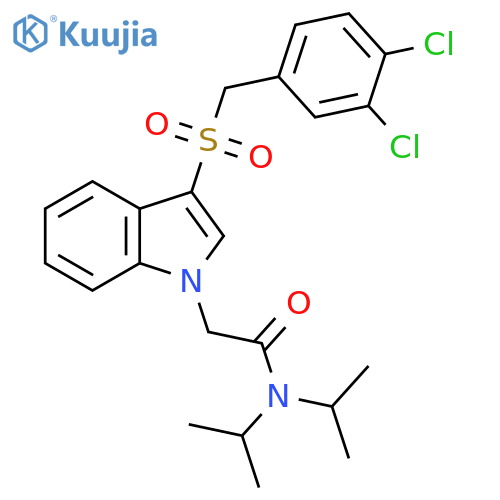 2-{3-(3,4-dichlorophenyl)methanesulfonyl-1H-indol-1-yl}-N,N-bis(propan-2-yl)acetamide structure