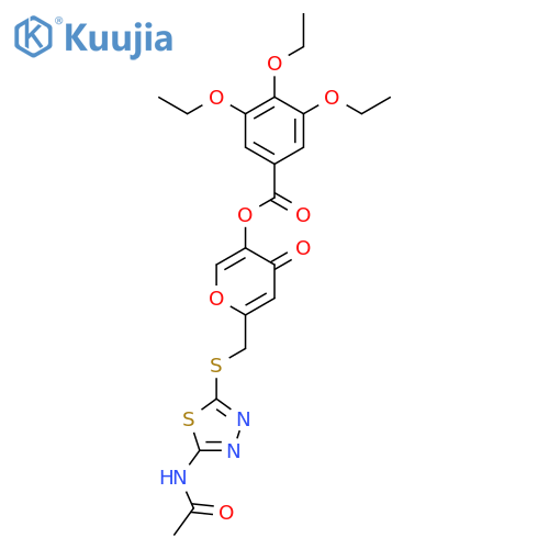 6-{(5-acetamido-1,3,4-thiadiazol-2-yl)sulfanylmethyl}-4-oxo-4H-pyran-3-yl 3,4,5-triethoxybenzoate structure
