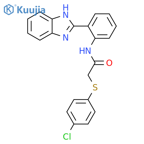 N-2-(1H-1,3-benzodiazol-2-yl)phenyl-2-(4-chlorophenyl)sulfanylacetamide structure