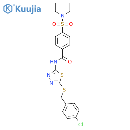 N-(5-{(4-chlorophenyl)methylsulfanyl}-1,3,4-thiadiazol-2-yl)-4-(diethylsulfamoyl)benzamide structure