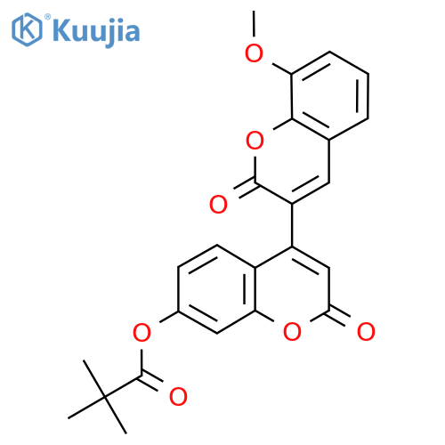 8-methoxy-2,2'-dioxo-2H,2'H-3,4'-bichromene-7'-yl 2,2-dimethylpropanoate structure