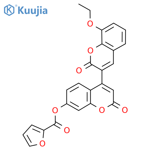 8-ethoxy-2,2'-dioxo-2H,2'H-3,4'-bichromene-7'-yl furan-2-carboxylate structure