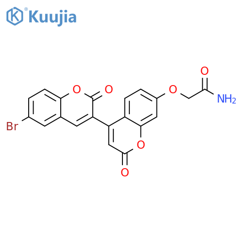 2-({6-bromo-2,2'-dioxo-2H,2'H-3,4'-bichromene-7'-yl}oxy)acetamide structure