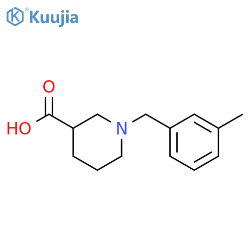 1-(3-methylphenyl)methylpiperidine-3-carboxylic acid structure
