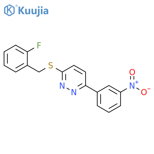 3-{(2-fluorophenyl)methylsulfanyl}-6-(3-nitrophenyl)pyridazine structure