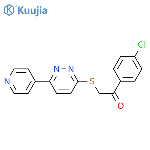 1-(4-chlorophenyl)-2-{6-(pyridin-4-yl)pyridazin-3-ylsulfanyl}ethan-1-one structure