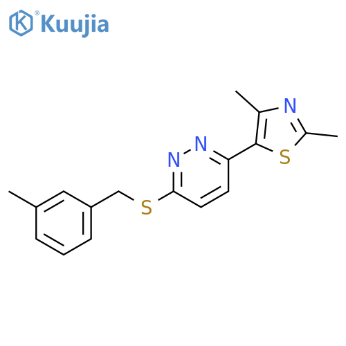3-(2,4-dimethyl-1,3-thiazol-5-yl)-6-{(3-methylphenyl)methylsulfanyl}pyridazine structure