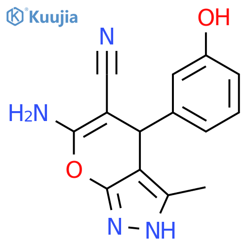 6-Amino-4-(3-hydroxyphenyl)-3-methyl-4H-pyrano3,2-dpyrazole-5-carbonitrile structure