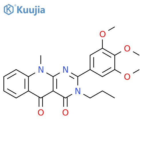 10-methyl-3-propyl-2-(3,4,5-trimethoxyphenyl)-3H,4H,5H,10H-pyrimido4,5-bquinoline-4,5-dione structure