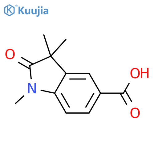1,3,3-trimethyl-2-oxo-2,3-dihydro-1H-indole-5-carboxylic acid structure