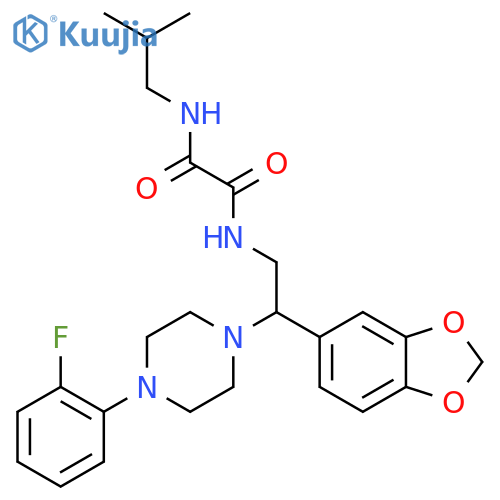 N'-2-(2H-1,3-benzodioxol-5-yl)-2-4-(2-fluorophenyl)piperazin-1-ylethyl-N-(2-methylpropyl)ethanediamide structure