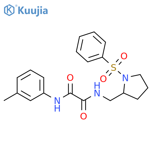 N-{1-(benzenesulfonyl)pyrrolidin-2-ylmethyl}-N'-(3-methylphenyl)ethanediamide structure