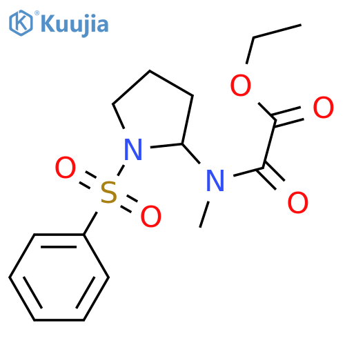 ethyl ({1-(benzenesulfonyl)pyrrolidin-2-ylmethyl}carbamoyl)formate structure