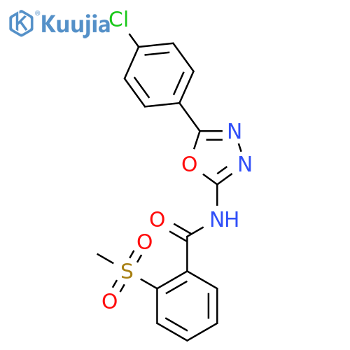 N-5-(4-chlorophenyl)-1,3,4-oxadiazol-2-yl-2-methanesulfonylbenzamide structure