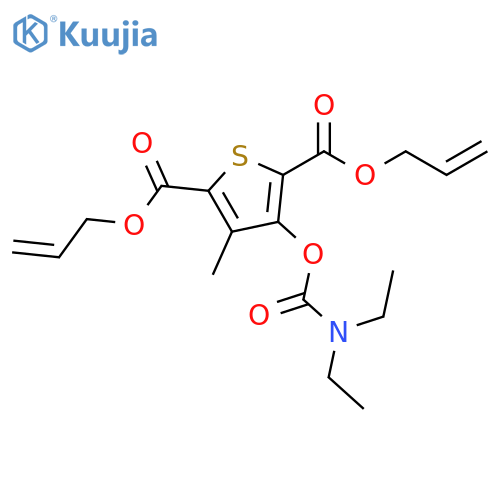 2,5-Thiophenedicarboxylic acid, 3-[[(diethylamino)carbonyl]oxy]-4-methyl-, 2,5-di-2-propen-1-yl ester structure