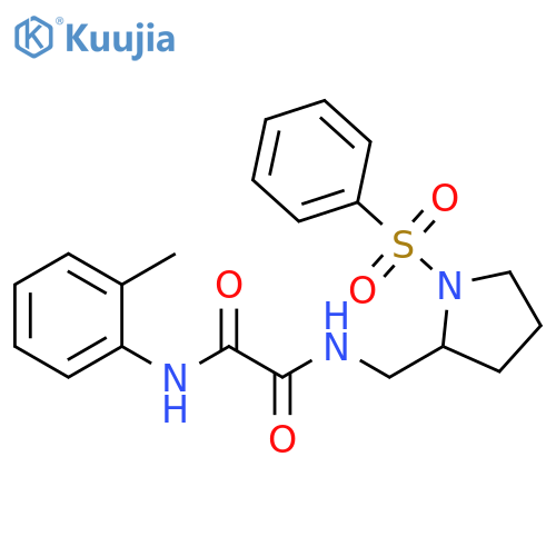 N-{1-(benzenesulfonyl)pyrrolidin-2-ylmethyl}-N'-(2-methylphenyl)ethanediamide structure