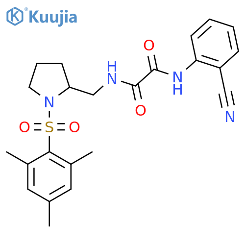 N'-(2-cyanophenyl)-N-{1-(2,4,6-trimethylbenzenesulfonyl)pyrrolidin-2-ylmethyl}ethanediamide structure