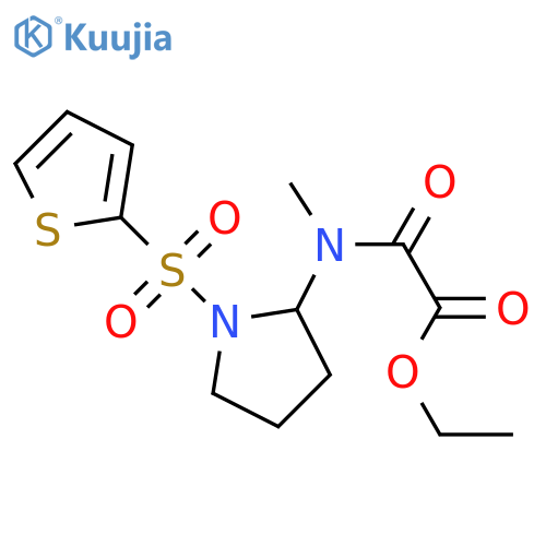 ethyl ({1-(thiophene-2-sulfonyl)pyrrolidin-2-ylmethyl}carbamoyl)formate structure