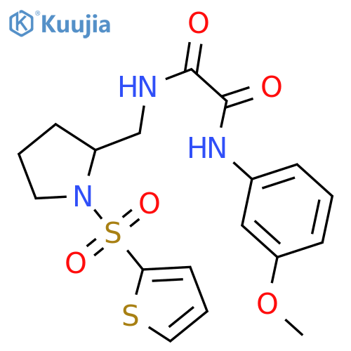 N'-(3-methoxyphenyl)-N-{1-(thiophene-2-sulfonyl)pyrrolidin-2-ylmethyl}ethanediamide structure