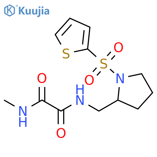 N-methyl-N'-{1-(thiophene-2-sulfonyl)pyrrolidin-2-ylmethyl}ethanediamide structure
