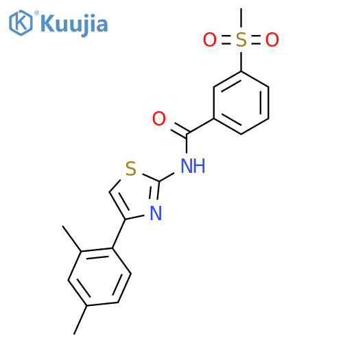 N-4-(2,4-dimethylphenyl)-1,3-thiazol-2-yl-3-methanesulfonylbenzamide structure
