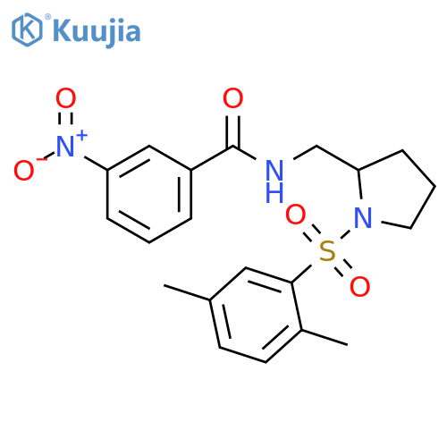 N-{1-(2,5-dimethylbenzenesulfonyl)pyrrolidin-2-ylmethyl}-3-nitrobenzamide structure