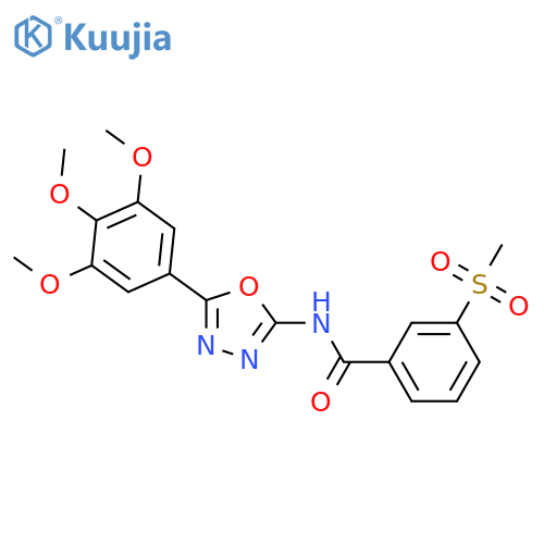 3-methanesulfonyl-N-5-(3,4,5-trimethoxyphenyl)-1,3,4-oxadiazol-2-ylbenzamide structure