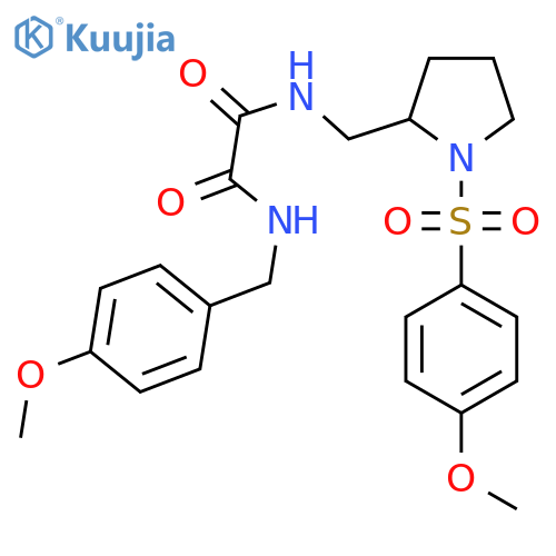 N-{1-(4-methoxybenzenesulfonyl)pyrrolidin-2-ylmethyl}-N'-(4-methoxyphenyl)methylethanediamide structure
