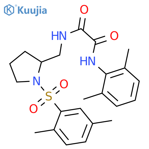 N-{1-(2,5-dimethylbenzenesulfonyl)pyrrolidin-2-ylmethyl}-N'-(2,6-dimethylphenyl)ethanediamide structure