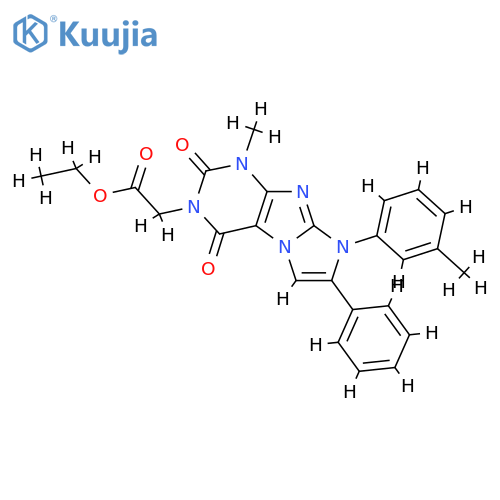 ethyl 2-1-methyl-8-(3-methylphenyl)-2,4-dioxo-7-phenyl-1H,2H,3H,4H,8H-imidazo1,2-gpurin-3-ylacetate structure