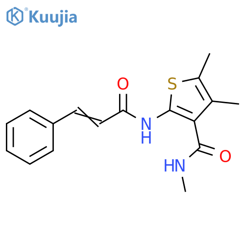N,4,5-trimethyl-2-(2E)-3-phenylprop-2-enamidothiophene-3-carboxamide structure