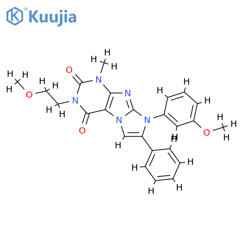 3-(2-methoxyethyl)-8-(3-methoxyphenyl)-1-methyl-7-phenyl-1H,2H,3H,4H,8H-imidazo1,2-gpurine-2,4-dione structure