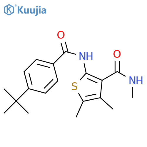 2-(4-tert-butylbenzamido)-N,4,5-trimethylthiophene-3-carboxamide structure