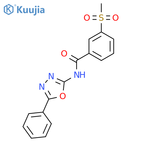 3-methanesulfonyl-N-(5-phenyl-1,3,4-oxadiazol-2-yl)benzamide structure
