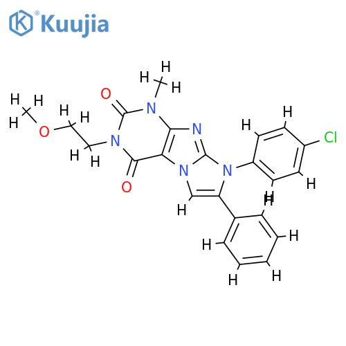 8-(4-chlorophenyl)-3-(2-methoxyethyl)-1-methyl-7-phenyl-1H,2H,3H,4H,8H-imidazo1,2-gpurine-2,4-dione structure