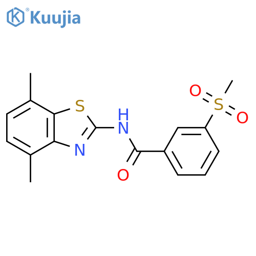 N-(4,7-dimethyl-1,3-benzothiazol-2-yl)-3-methanesulfonylbenzamide structure
